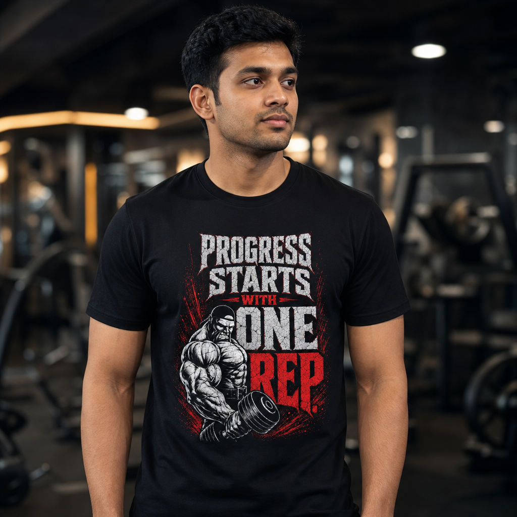 Progress Starts With One Rep Gym T-Shirt
