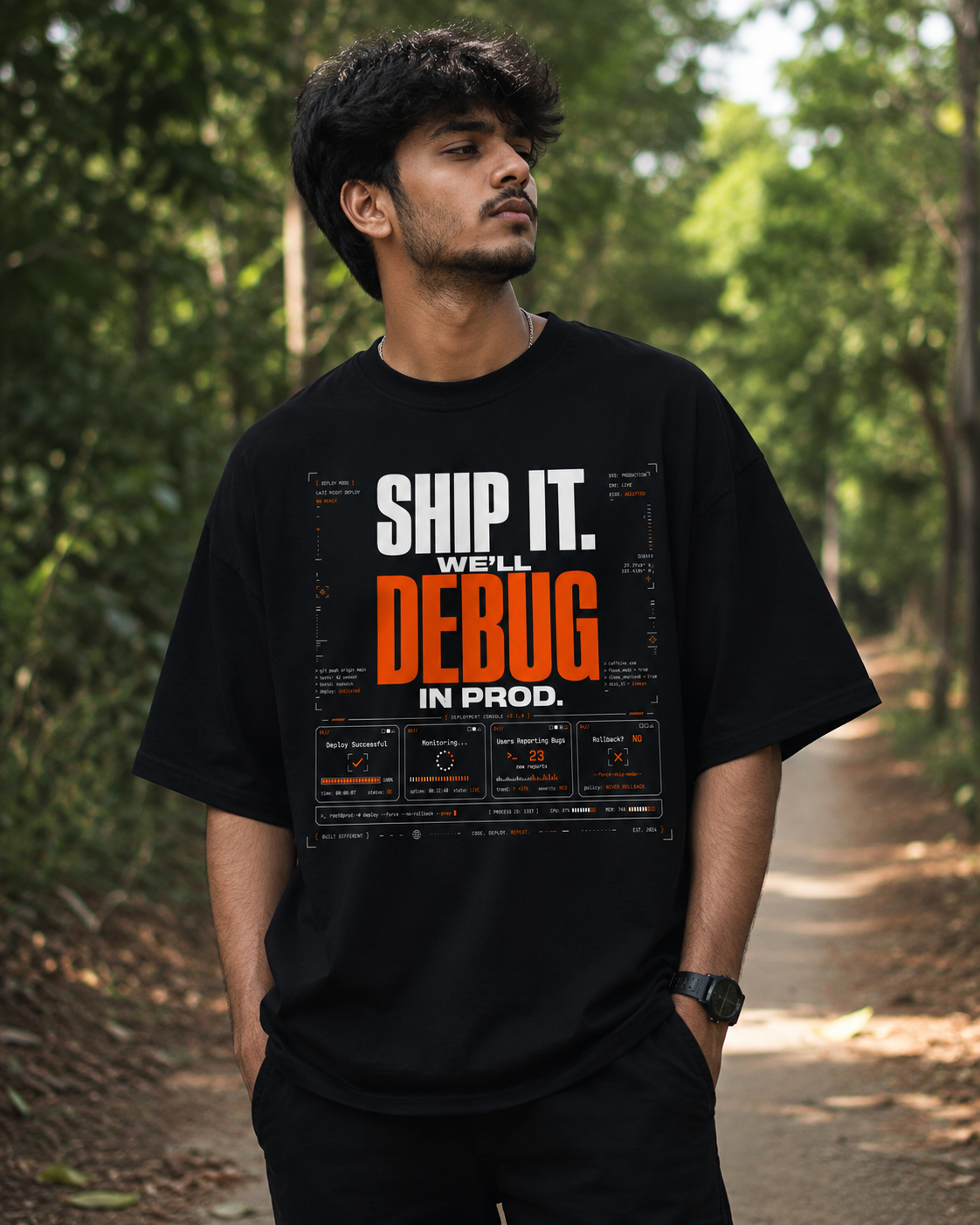 Ship it, We'll debug in Prod Programmer Oversized T-shirt